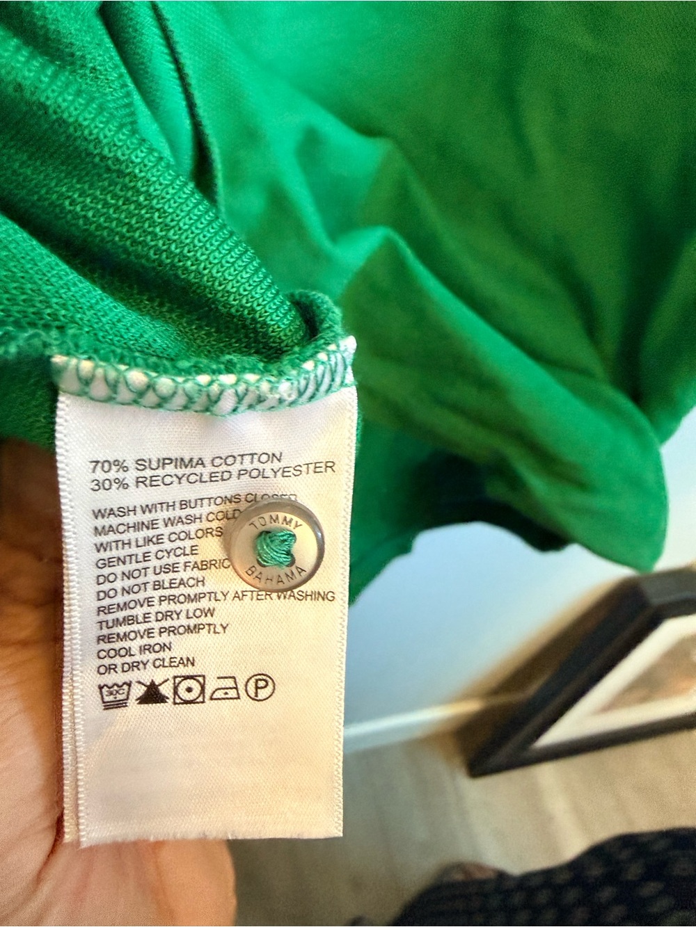 EUCTommy Bahama Bright Green Polo with Subtle Coral Logo - Picture 5 of 5